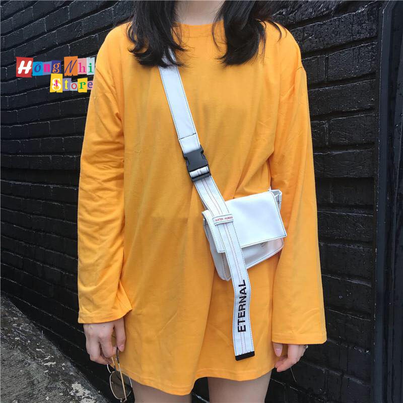 ÁO THUN TAY DÀI TRƠN DÁNG RỘNG MÀU VÀNG LONG TEE YELLOW UNISEX - MM