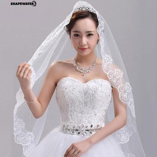 Mạng voan che mặt phối ren thêu hoa đường kính 1.5m dành cho cô dâu tiện dụng