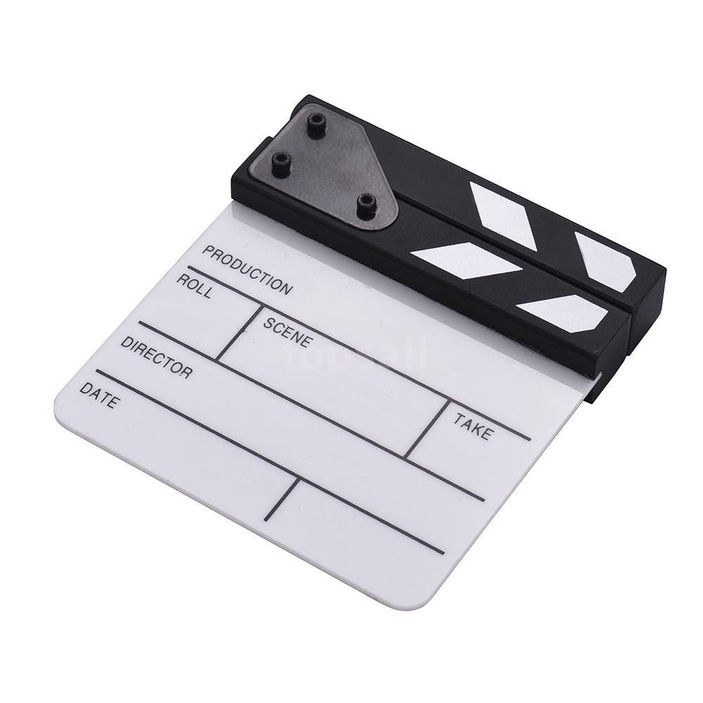 Compact Size Acrylic Clapboard Dry Erase TV Film Movie Director Cut Action Scene Clapper Board Slate