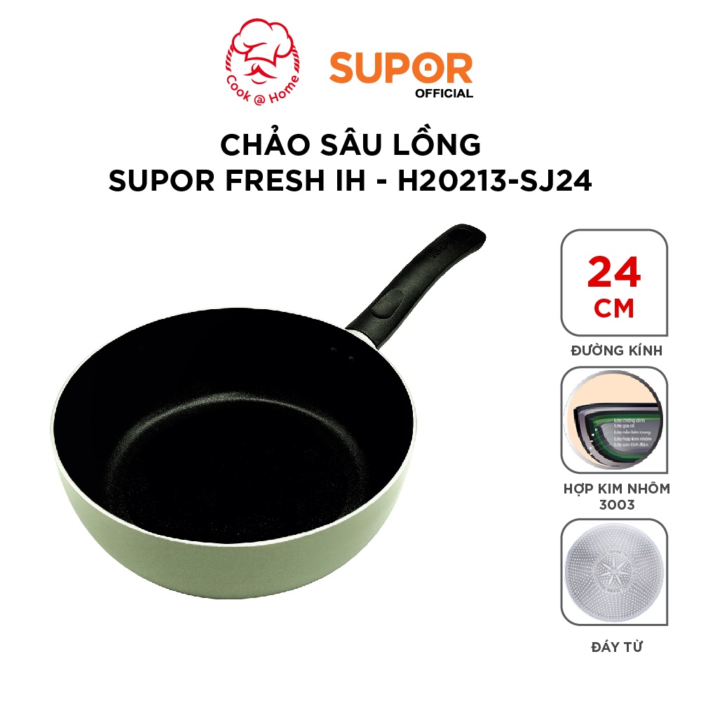 Chảo sâu lòng Supor Fresh IH size 20, 24cm-H20213-SJ24