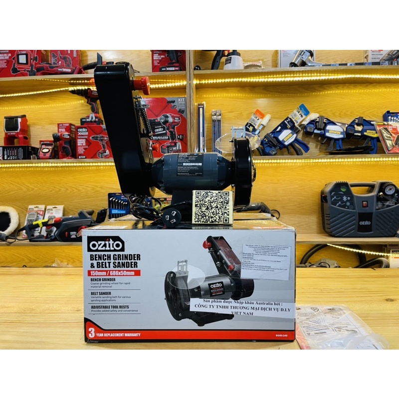 MÁY MÀI BÊN ĐÁ BÊN ĐAI NHÁM HIỆU OZITO BGBS-240 HÀNG MỚI 100% NHẬP KHẨU AUSTRALIA
