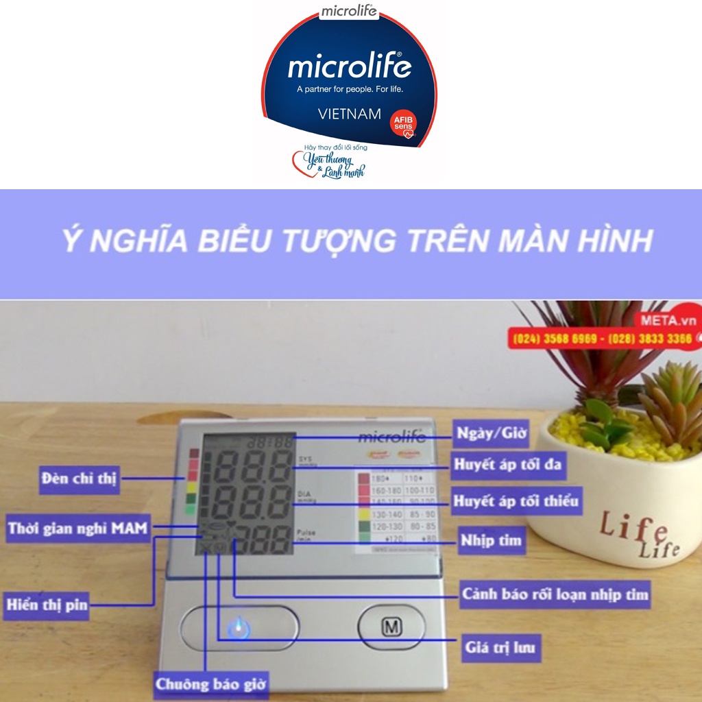 Máy đo huyết áp bắp tay Microlife BP A100 PLUS | Thương Hiệu Thụy Sĩ - Bảo Hành 5 Năm