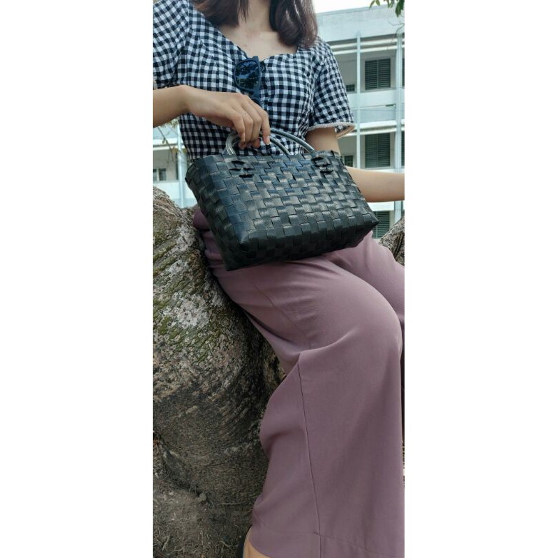 Giỏ đan nhựa handmade