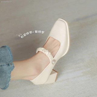 Giày cao gót da mềm gót vuông thời trang cho nữ