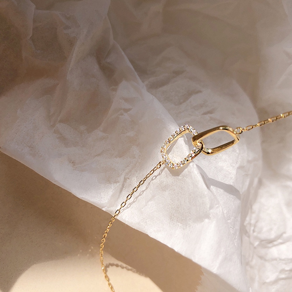 Vòng cổ Mặt Vuông Đính Đá Đơn Giản Thời Trang Cho NữYanqueens Quà tặng trang sức