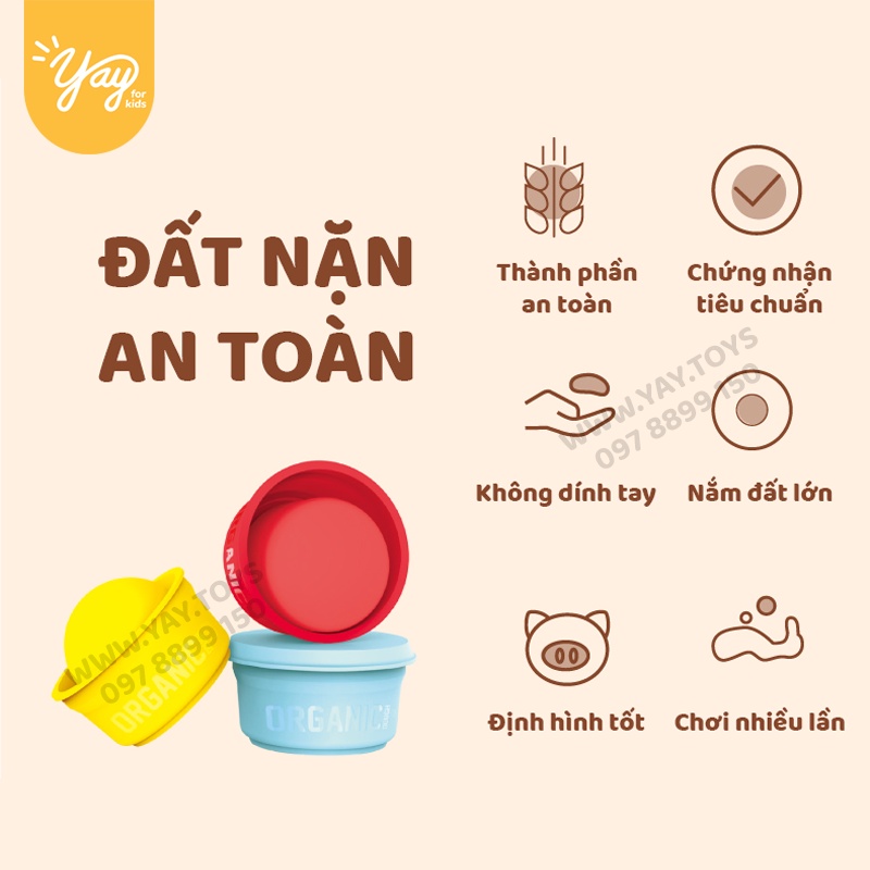 [SIÊU MỀM MỊN] Đất Nặn Organic An Toàn cho bé từ 2+ - Jar Melo