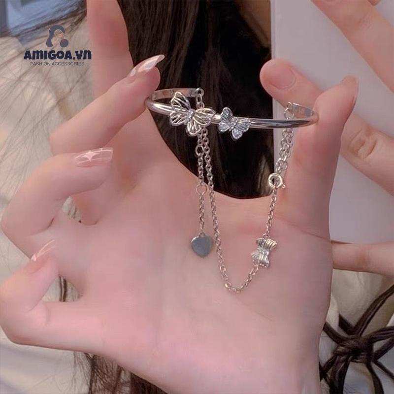 ✨✨Vòng Tay Hai Lớp Mặt Hình Bướm Phong Cách Hàn Quốc Cho Nữ