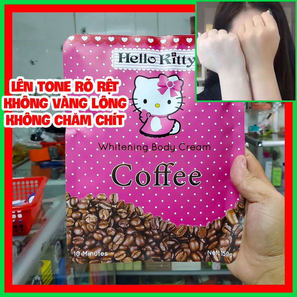 Tắm trắng toàn thân Hello Kitty Coffee - Không ngứa - không vàng lông - Lên tone từ lần tắm đầu tiên