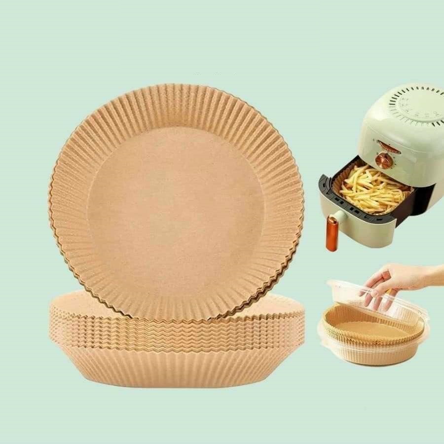 Combo 50 khay giấy nến vàng lót nồi chiên, làm bánh
