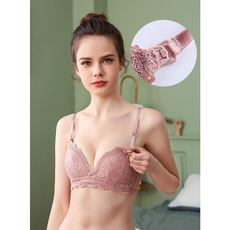 Áo ngực bầu và cho con bú sau sinh phối ren bra không gọng chống chảy xệ cao cấp lilyfashion thấm hút mồ hôi cho mẹ bầu
