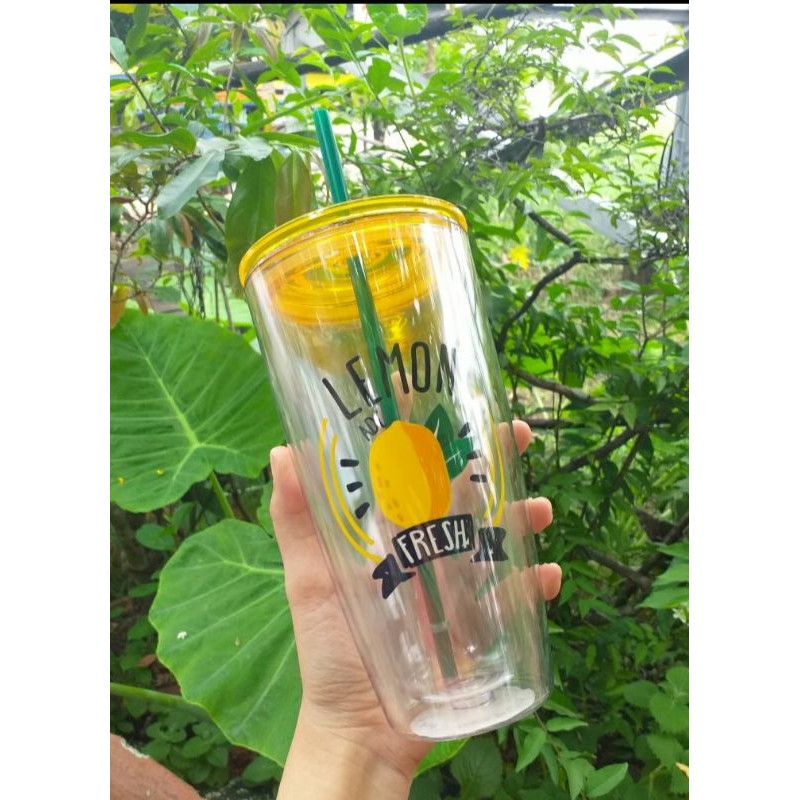 Ly Nhựa 2 Lớp Cách Nhiệt Có Ống Hút Lock&Lock 750ml | BigBuy360 - bigbuy360.vn