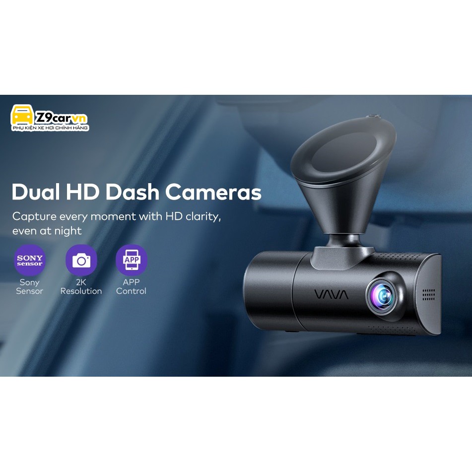 Camera hành trình VAVA Dual 2K | WIFI GPS | Bảo hành chính hãng - tặng kèm thẻ nhớ 16gb