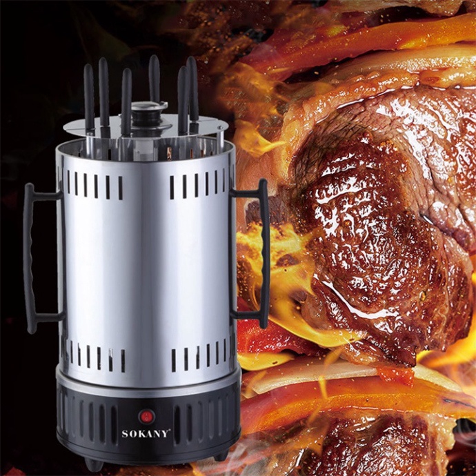 Lò nướng, bếp nướng thịt xiên dùng điện 1200w - Xiên thịt quay tự động