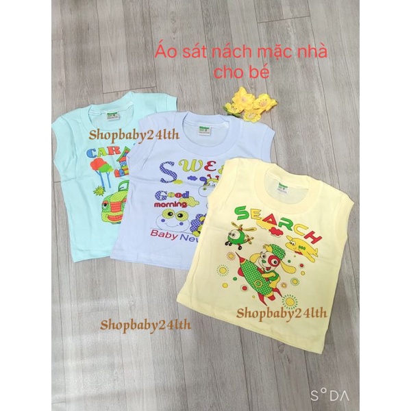 Áo sát nách màu hiệu BosHon cho bé trai mặc nhà (từ 3 đến 17kg)