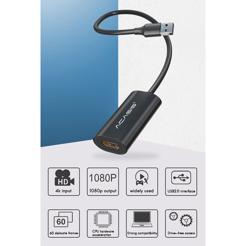 Bộ Chuyển Đổi Âm Thanh Hình Ảnh Từ Hdmi Sang Usb2.0 4k 60hz Thẻ | BigBuy360 - bigbuy360.vn