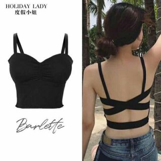 Bra Dáng Lửng Có Đệm Nâng Ôm Ngực Dây Chéo Lưng Siêu Đẹp