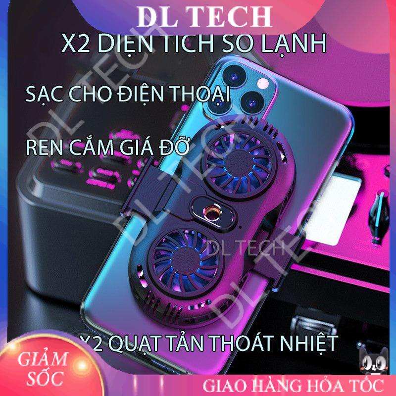 Quạt tản nhiệt điện thoại 2 quạt sò nóng lạnh memo AH102 Gaming giá rẻ DL TECH