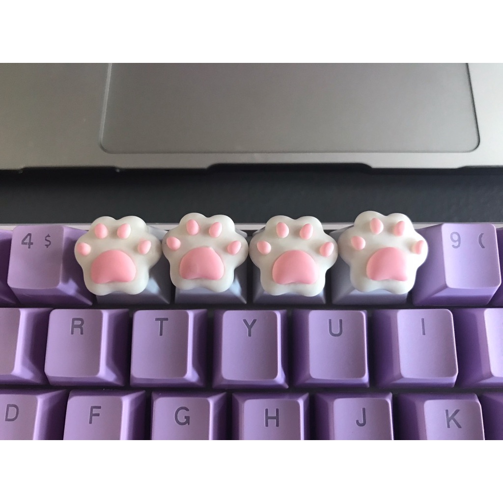Keycap Lẻ Chân Mèo Đáng Yêu Phô Mai Que Nút Bàn Phím Cơ
