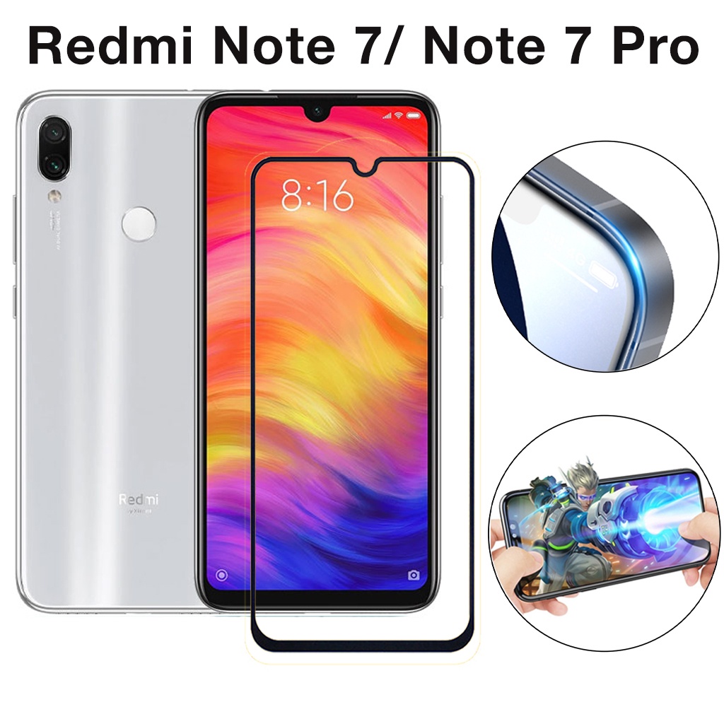 Kính Cường Lực Redmi Note 7 Note 7 Pro full màn cao cấp chống trầy xước màn tặng kèm khăn lau màn hình Kính [9D]
