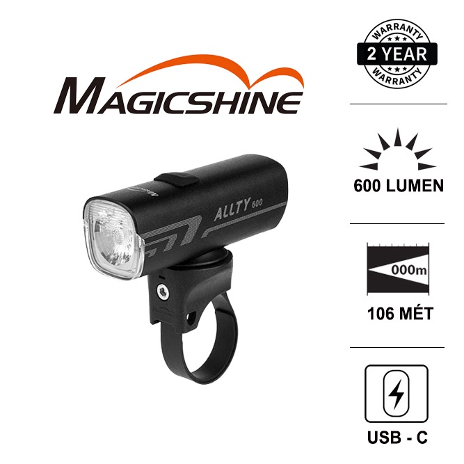 Đèn xe đạp MAGICSHINE ALLTY 600 độ sáng 600 lumen chiếu xa 106m pin tích hợp sạc USB C  Phụ Tùng &amp; Phụ Kiện Xe Đạp