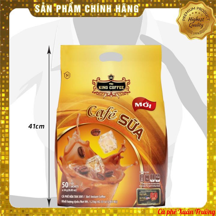 Café SỮA hòa tan KING COFFEE - Túi 50 gói x 24 g (1,2 Kg) | BigBuy360 - bigbuy360.vn