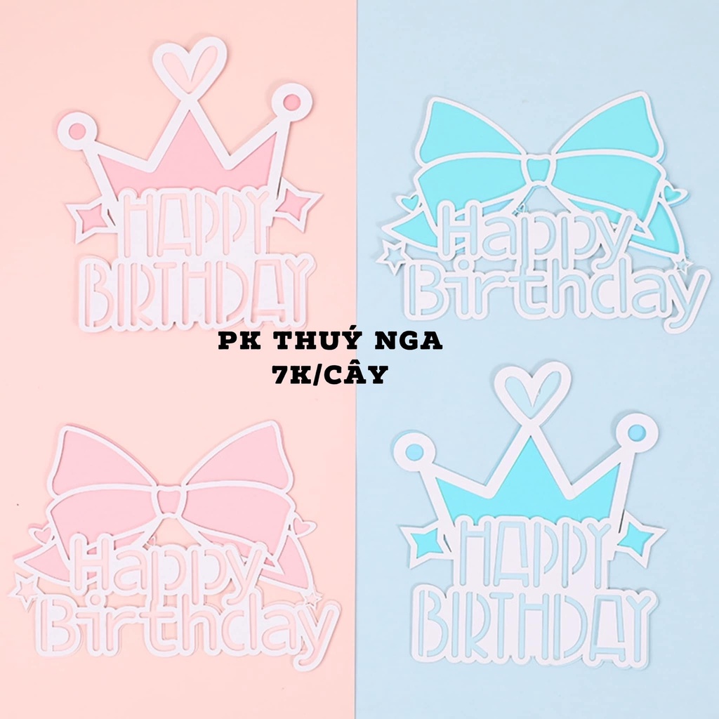 10 HPBD vương miện giấy,nơ giấy