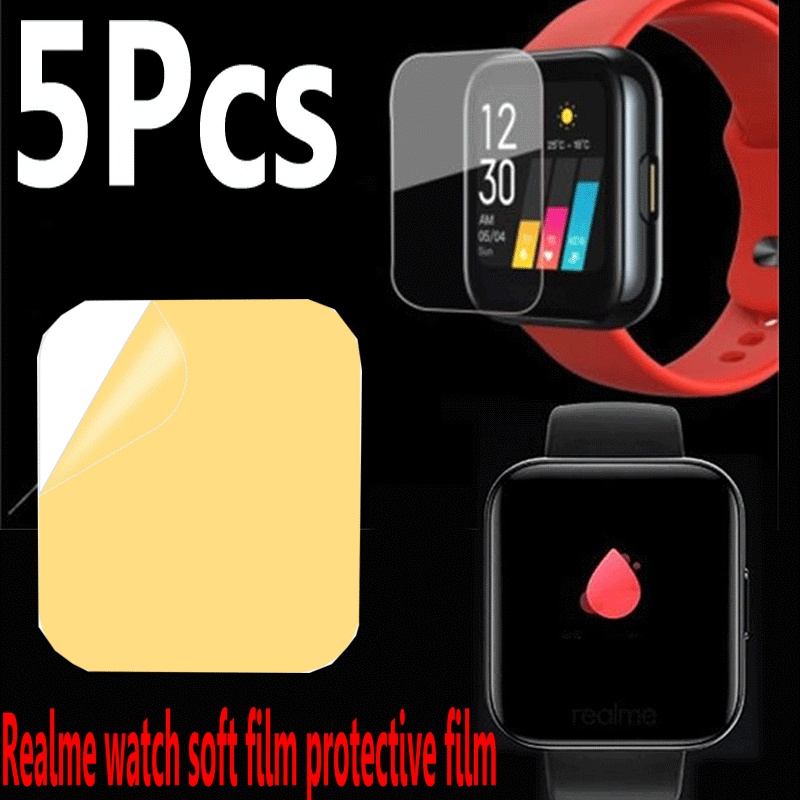 Set 5 Miếng Dán Tpu Chống Trầy Bảo Vệ Màn Hình Cho Đồng Hồ Realme Watch