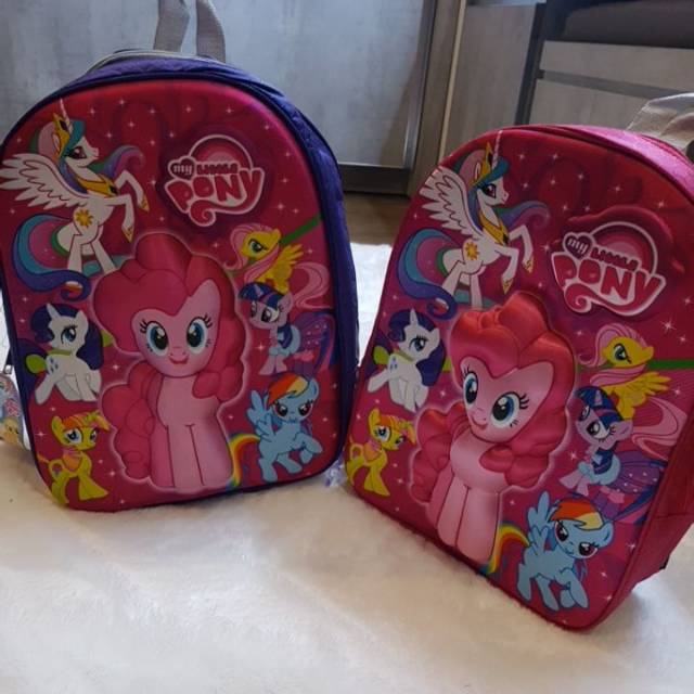 Ba Lô Vải Canvas Dập Nổi Nhân Vật Hoạt Hình Soffia tsum-Stsum hello kitty pony tayo