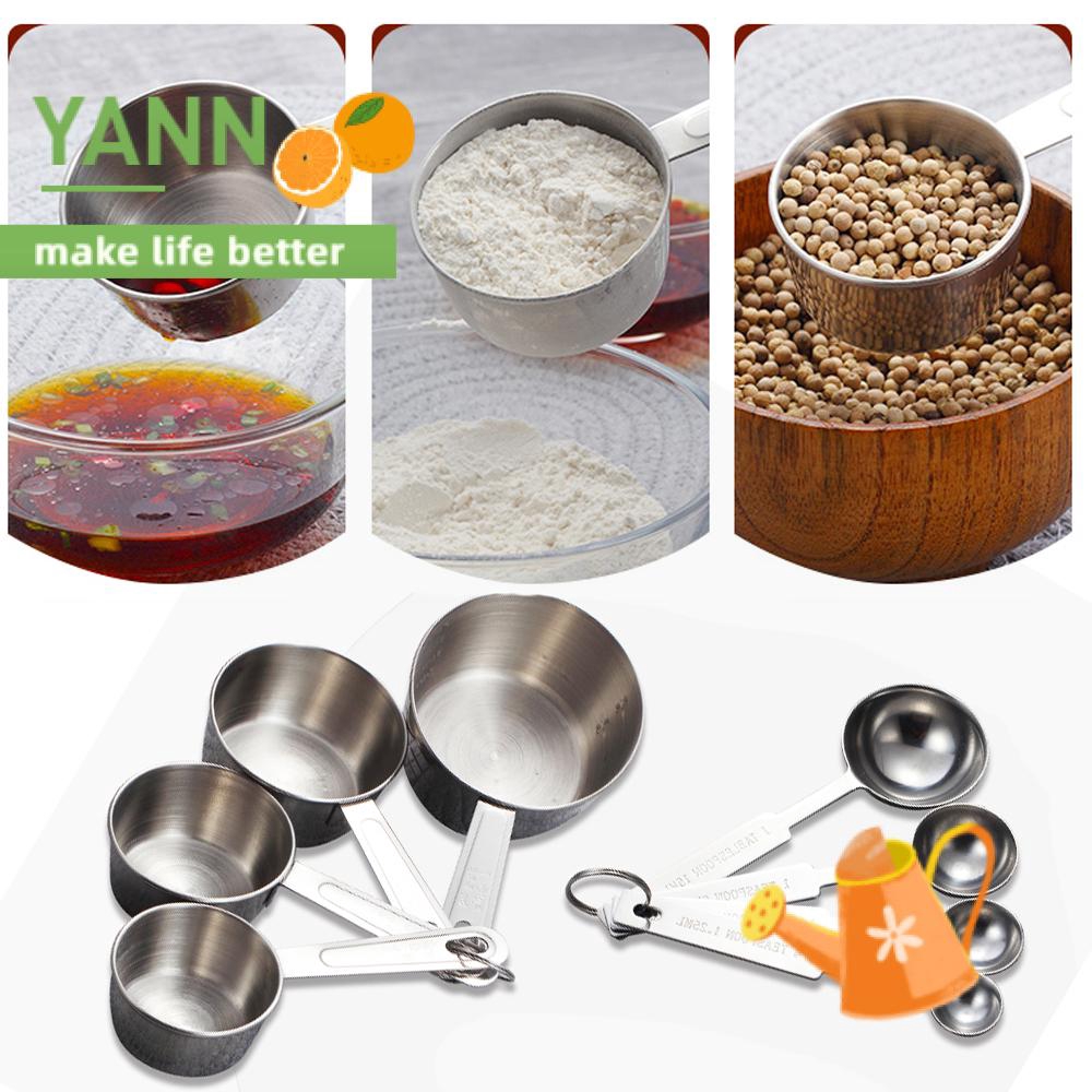 Bộ 4 muỗng/ cốc đo lường bằng thép không gỉ tiện dụng cho nhà bếp