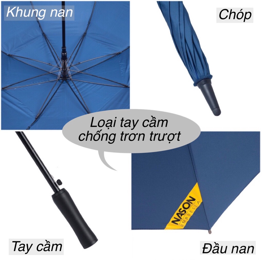 Ô dù Golf cao cấp 2 tầng tán siêu to siêu rộng 30 inch NASON UMBRELLA ROYAL-Tay cầm thời trang-Chống lật-Chống tia UV