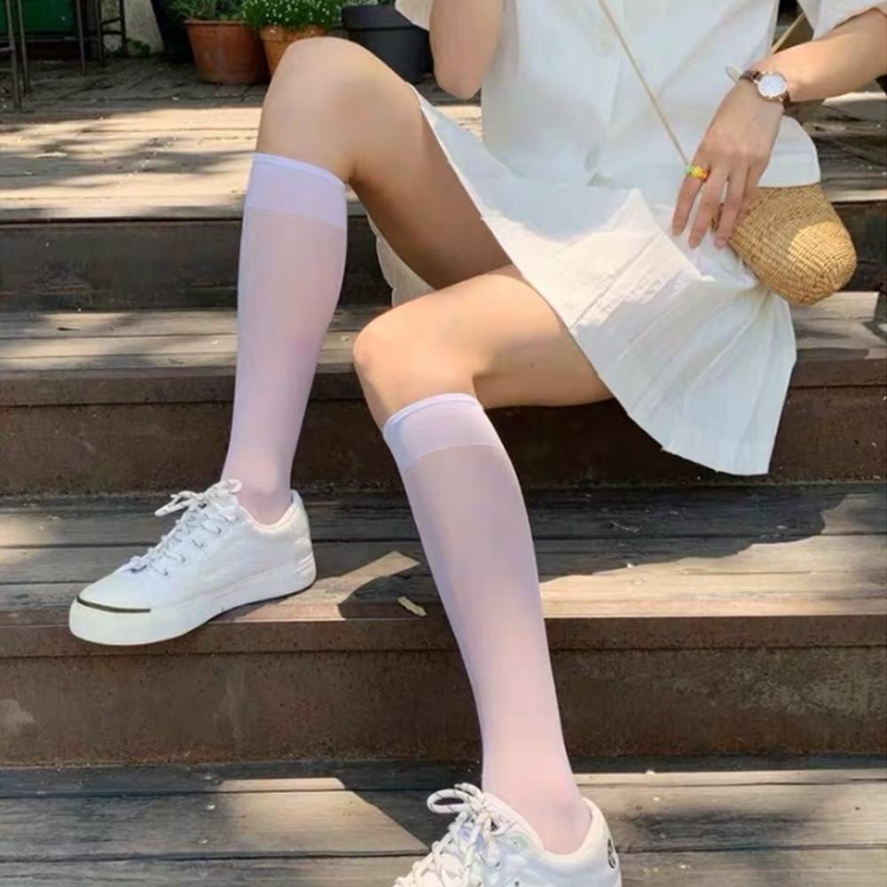 MAX Fashion Long Socks Girls Women's Socks Stockings Elastic Transparent Sexy High Quality Over Calf High/Multicolor