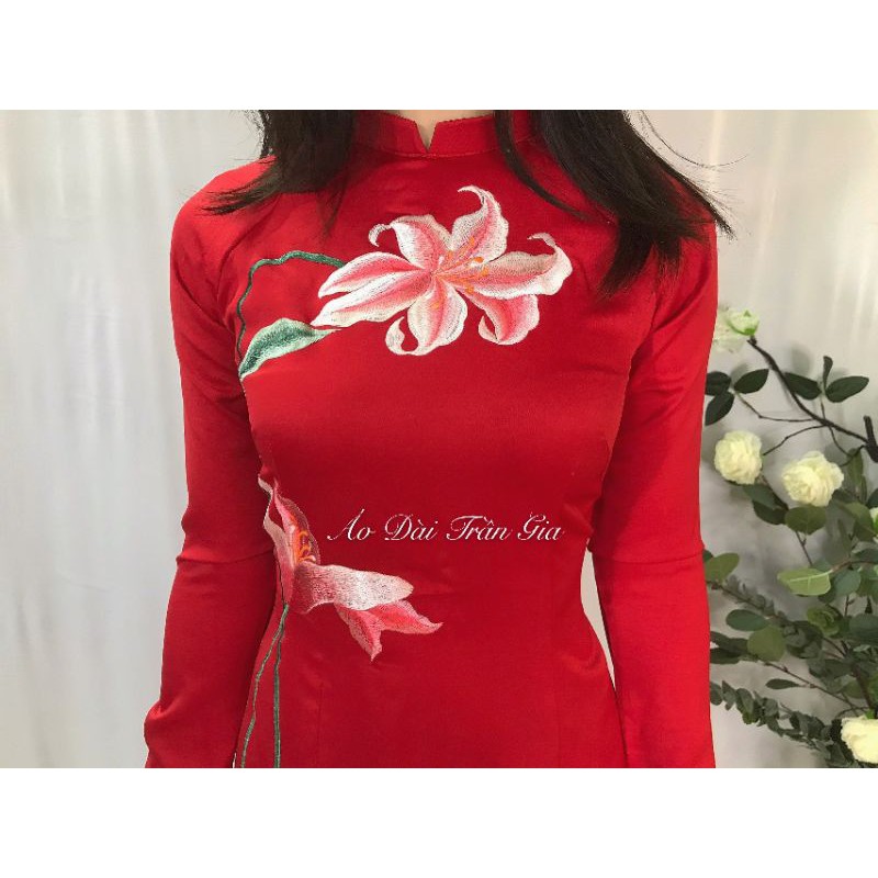 Áo dài truyền thống ✴️THÊU TAY✴️ Áo dài đẹp thêu hoa