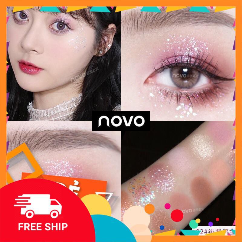 [Hàng mới về] Bảng phấn mắt 12 ô màu NOVO chống nước lâu trôi vỏ ánh vàng cực sang🥭🥭 | BigBuy360 - bigbuy360.vn