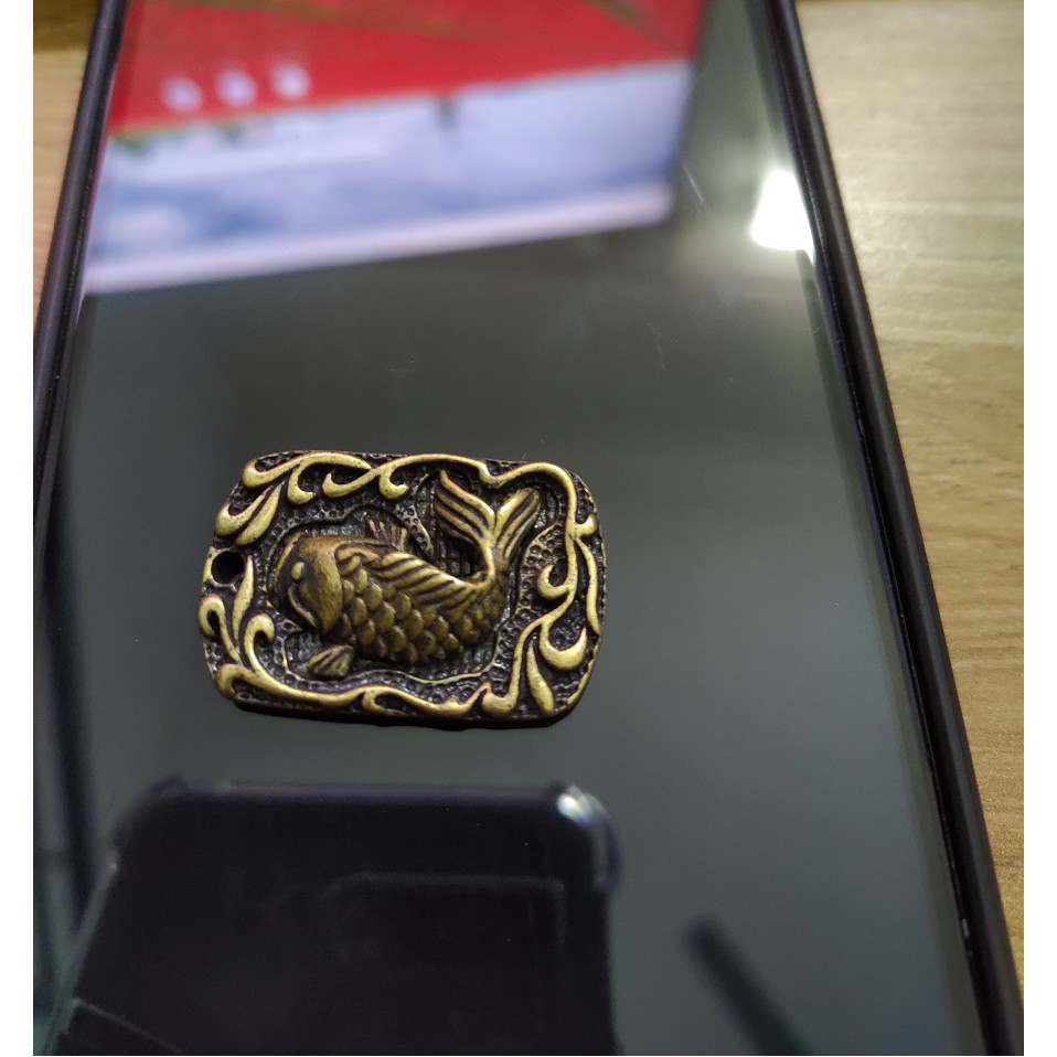 Thẻ bài Name tag Dog tag hoặc móc khóa hình Cá chép vượt Vũ môn bằng đồng đúc