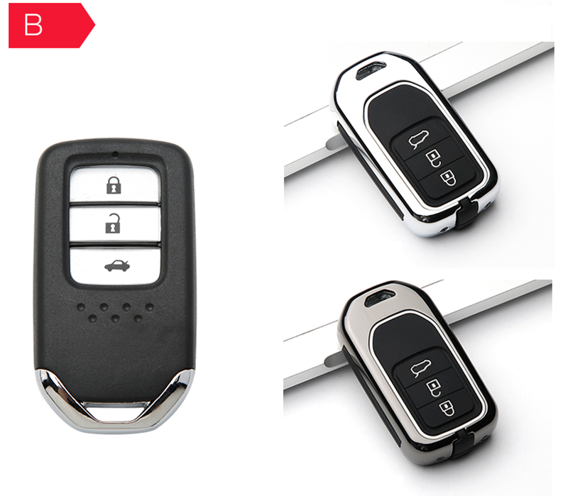 Vỏ chìa khóa điều khiển từ xa bằng hợp kim kẽm và silicon cho Honda Hrv City Spec V 2022/Crv/Accord/Civic Brio 2016-2022 Hrv Jazz Brv