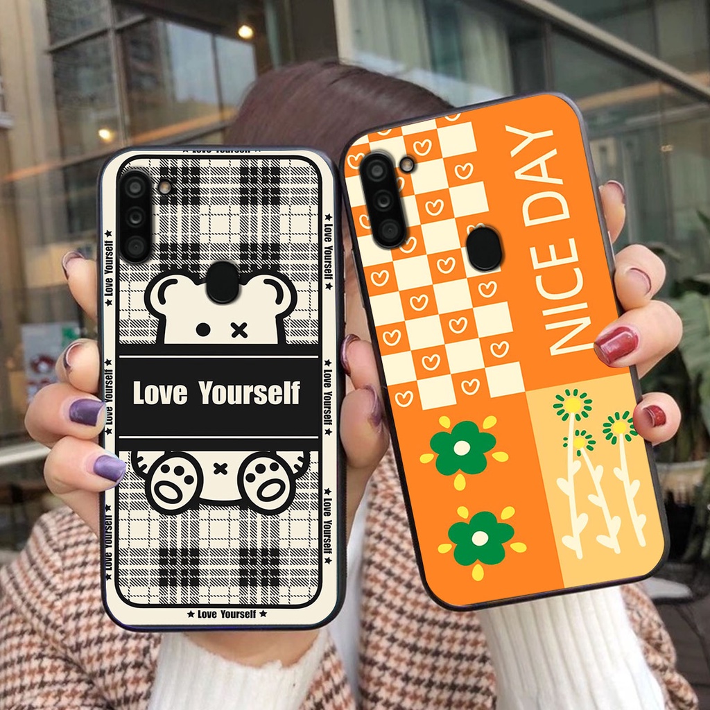 Ốp lưng Samsung A11 happy day, gấu bear dễ thương - BỀN - ĐẸP -BAO GIÁ TOÀN THỊ TRƯỜNG