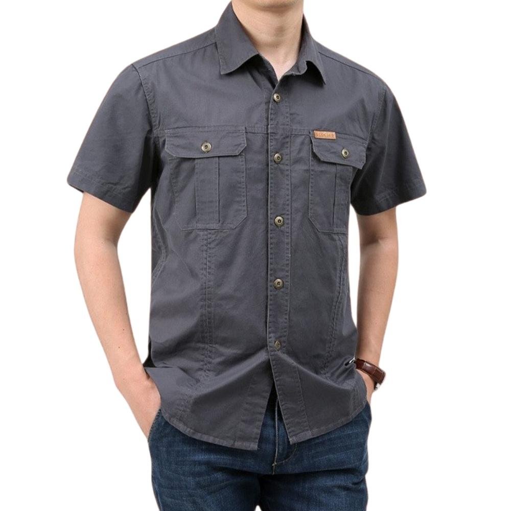 Sơ mi kaki ngắn tay Poniva Mã A598 Thời trang Mixup shop Thiết kế áo sơ mi lên form tôn body