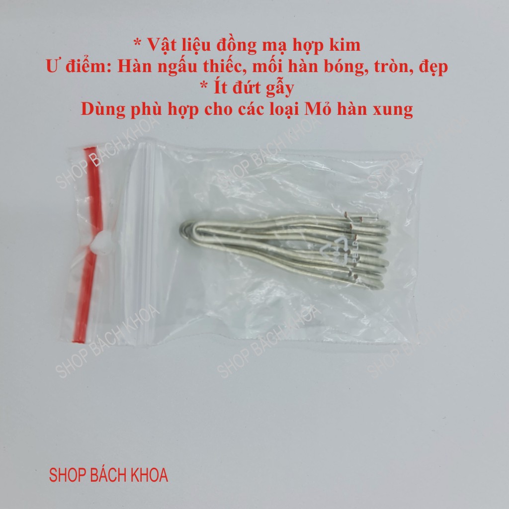 COMBO 05 Đầu mũi hàn xung bằng đồng mạ hợp kim, hàn siêu bền, dùng cho mỏ hàn xung Tiệp, mỏ hàn xung BK