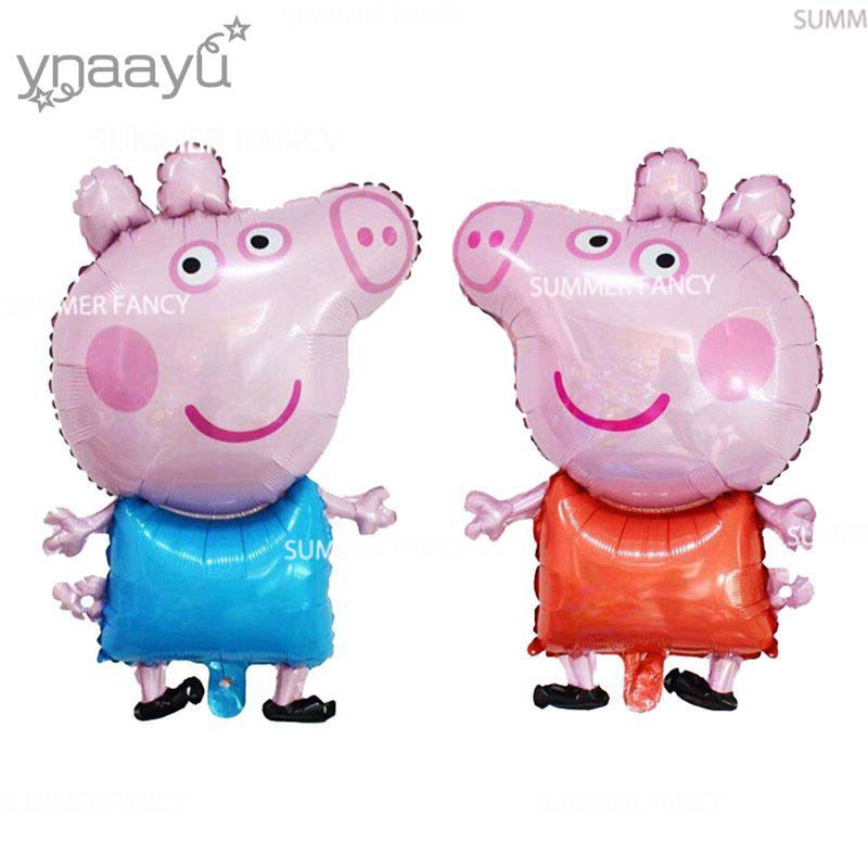 Set bong bóng heo Peppa pig hồng bé gái - Happy Birthday