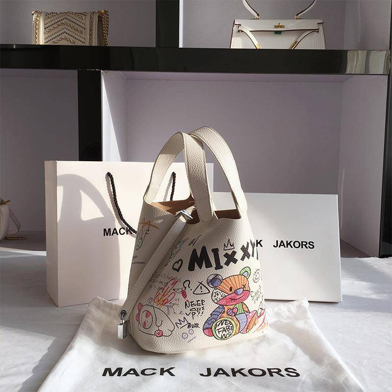 Túi Xách Bucket In Họa Tiết Graffiti Dễ Phối Đồ Thời Trang Mùa Hè Mới Cho Nữ