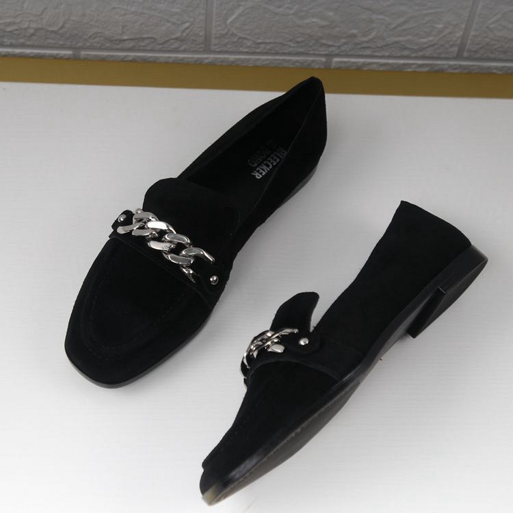 [order] giày loafer công sở da lộn phối xích siêu sang mẫu mới 2020 | BigBuy360 - bigbuy360.vn