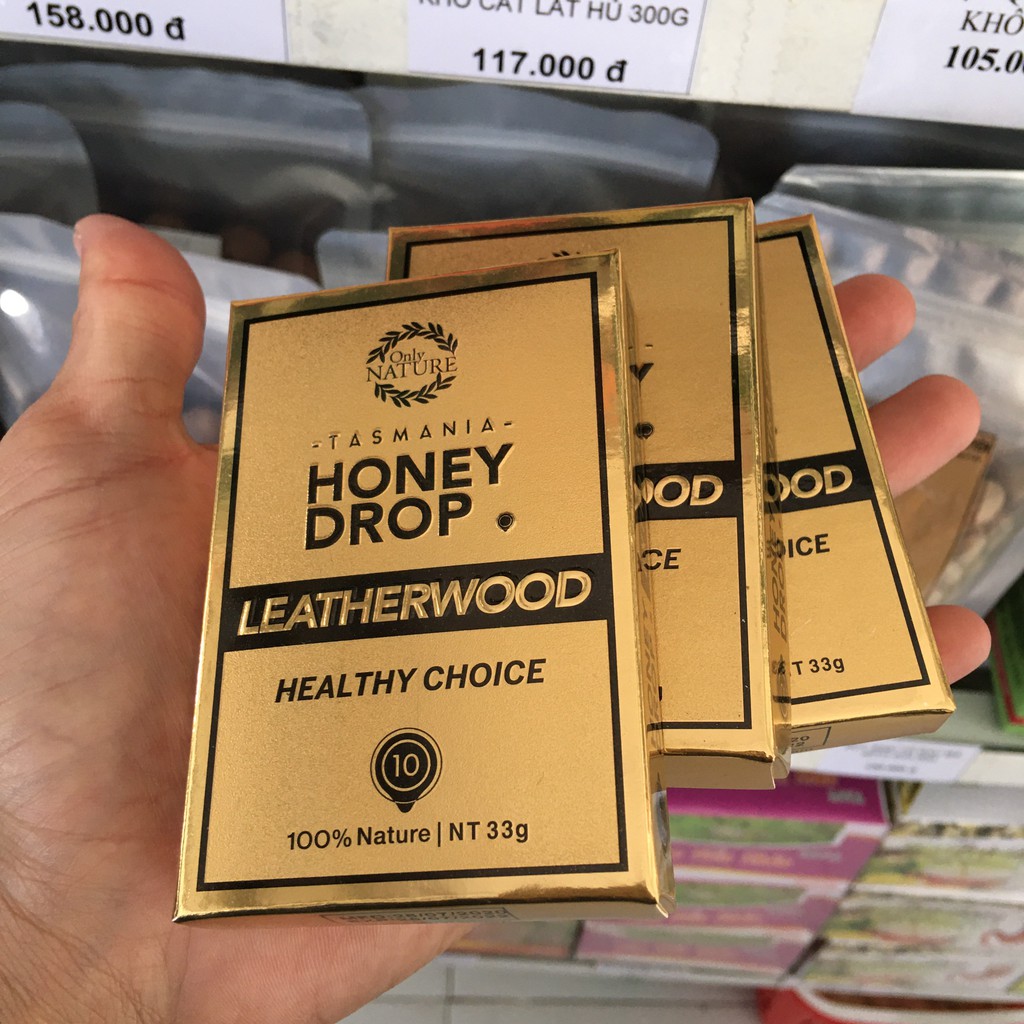 Kẹo Sả Mật Ong Honey Drop Leatherwood (hộp vàng)-hộp 10v