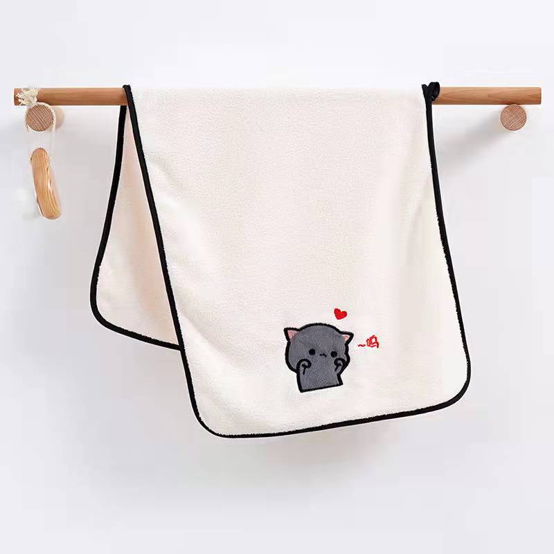 Bộ 2 Khăn Tắm / Khăn Tắm Mềm Mại Thấm Hút Tốt Nhanh Khô In Họa Tiết Hoạt Hình Dễ Thương Cho Người Lớn Và Trẻ Em