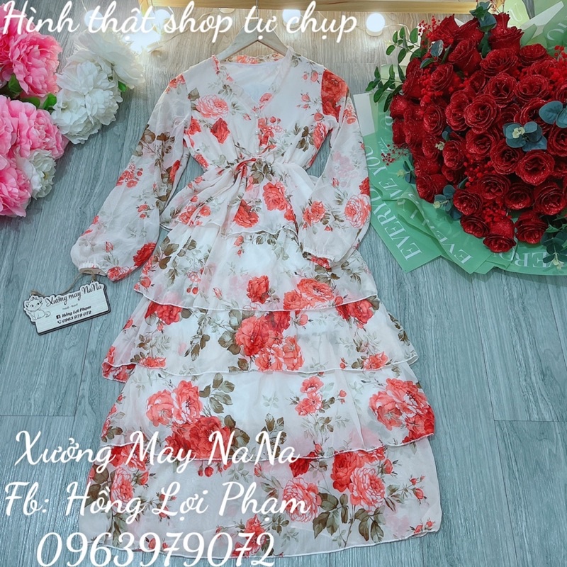 Maxi hoa nhí 5 tầng siêu hot