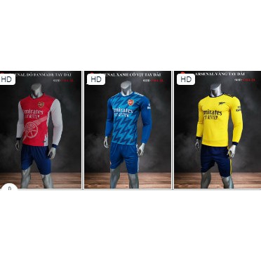 Bộ quần áo đá banh tay dài arsenal đỏ mẫu mới nhất năm 2021/2022 clb arsenal tay dài đủ màu