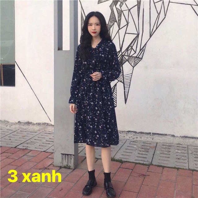FREESHIP Đầm hoa nhí / váy hoa nhí ulzzang dài cổ nơ quảng châu (ảnh thật cuối) | BigBuy360 - bigbuy360.vn