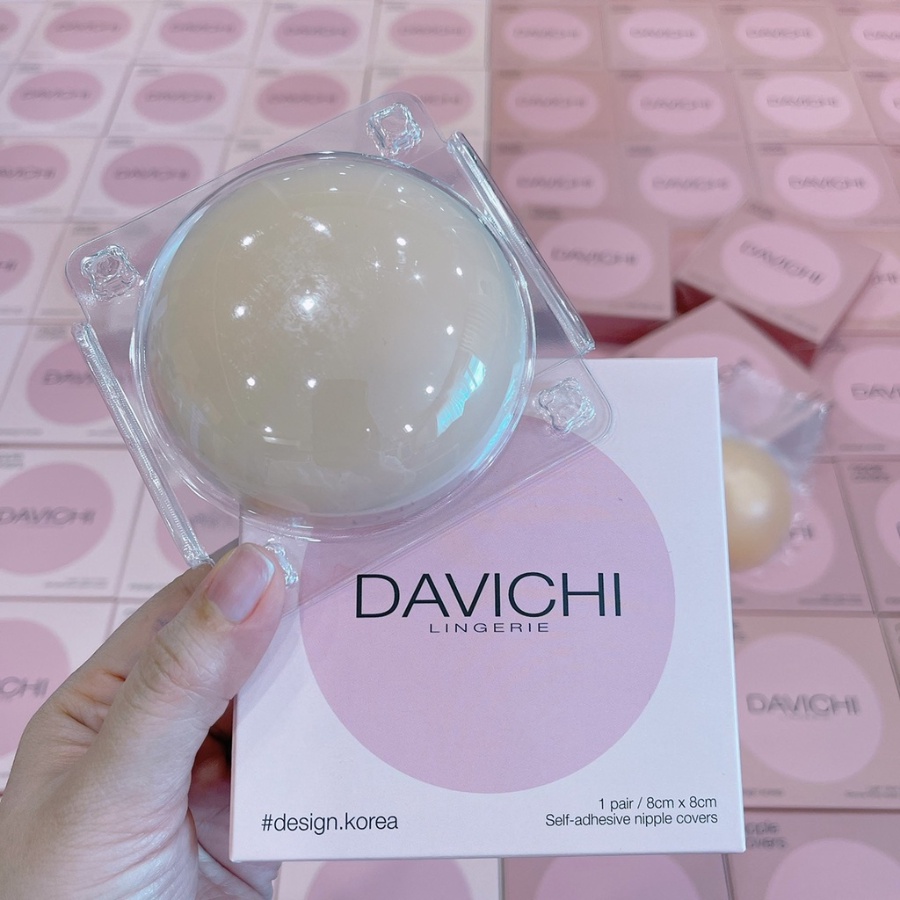 Miếng Dán Ngực, Dán Nhũ Hoa DAVICHI Hàn Quốc Sinh Nhiệt Tự Thân Siêu Bám Dính Tái Sử Dụng Nhiều Lần