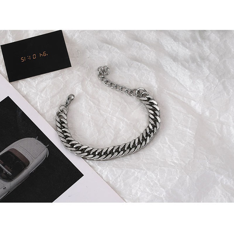 🔥🔥Vòng tay đôi Nam nữ Cuban Thép titan HIPHOP đơn giá Phong cách Hàn quốc Thép titan Không phai màu VT-031 | BigBuy360 - bigbuy360.vn