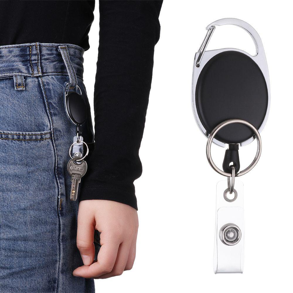 Bộ 1 / 2 / 4 Móc Khóa Bằng Thép Không Gỉ Bền Bỉ Có Thể Thu Gọn