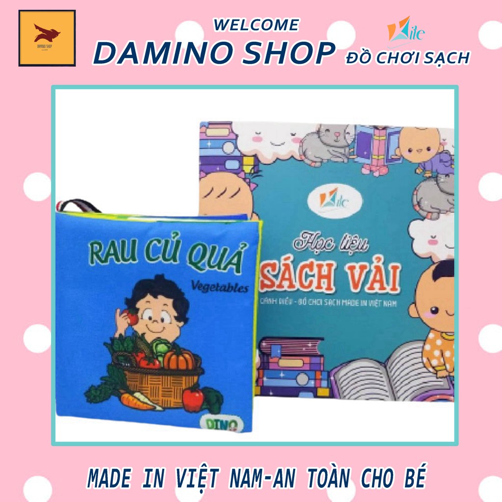 Sách vải song ngữ rau củ KITE 2325A105  giúp bé nhận biết các loại rau củ quả quen thuộc, tặng kèm học liệu